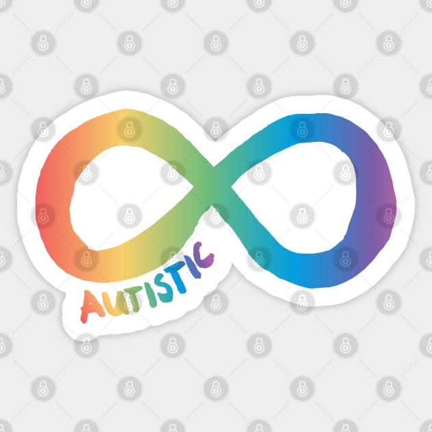 Autistic infinity symbol - rainbow Sticker by Petra Vitez